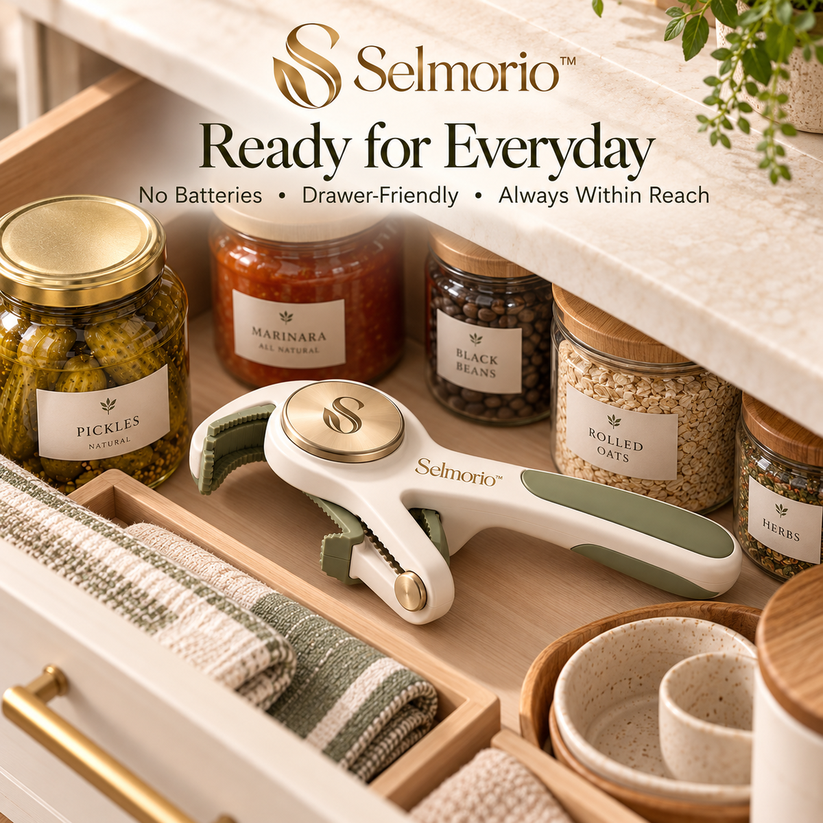 Selmorio™ EasyTurn Effort-Saving Jar Opener