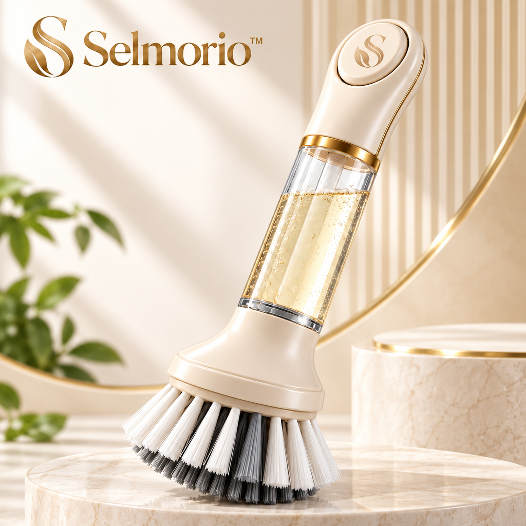 Selmorio™ Precision Soap-Dispensing Dish Brush