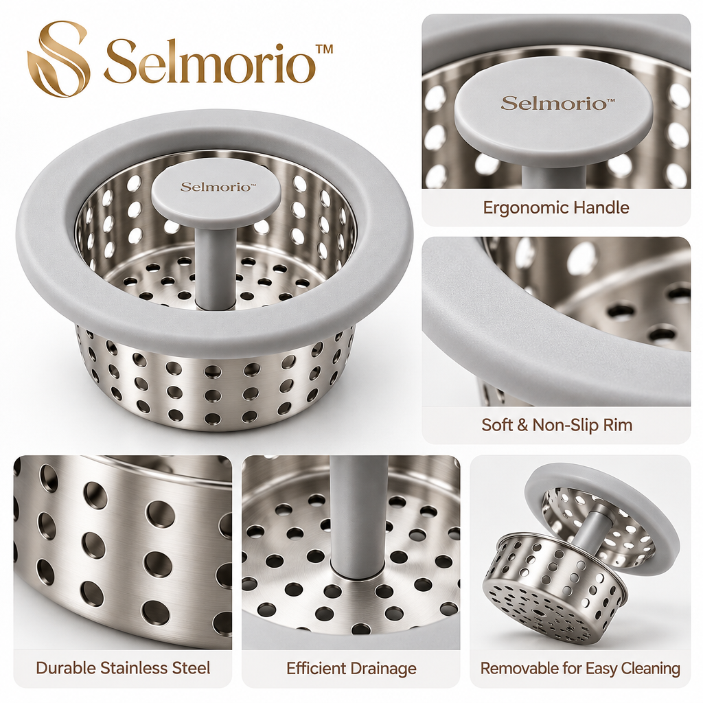 Selmorio™ Lift-Out Kitchen Sink Strainer