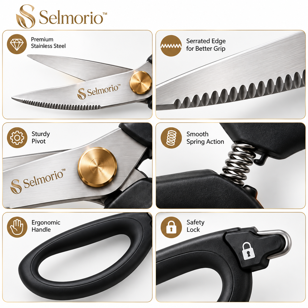Selmorio™ Easy-Leverage Kitchen Shears