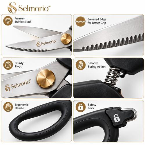 Selmorio™ Easy-Leverage Kitchen Shears