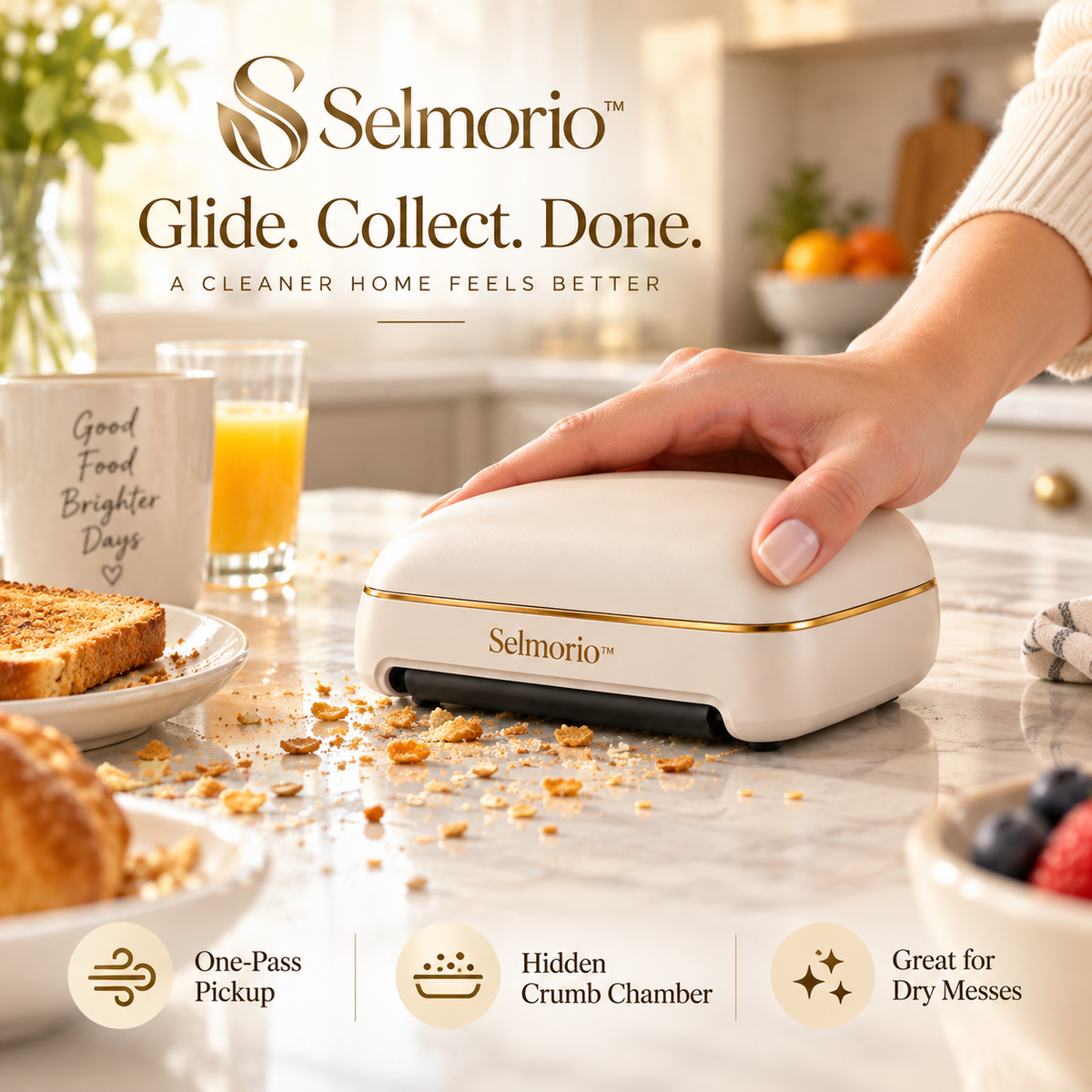 Selmorio™ Countertop Crumb Sweeper